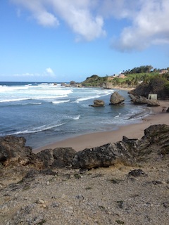 Bathsheba beach on the East coast of Barbados
